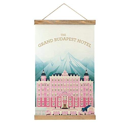 YBEL Magnetische Schriftrolle "The Grand Budapest" Hotel Filmaufhänger Poster DIY Wand Stoff Dekor Hängende Gemälde Rahmen Kit Halter für Wohnzimmer von YBEL