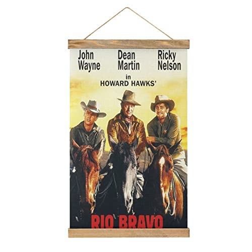 YBEL Rio Bravo Film-Scroll-Poster, Stoffbild, Kunst, Holzrahmen, zum Aufhängen, Druck, Aufhänger für Raumdekoration, Öl-Leinwand-Set, Geschenk YBEL Rio Bravo Film-Scroll-Poster, Stoffbild, Kunst, Holzrahmen, zum Aufhängen, Druck, Aufhänger für Raumdekoration, Öl-Leinwand-Set, Geschenk von YBEL