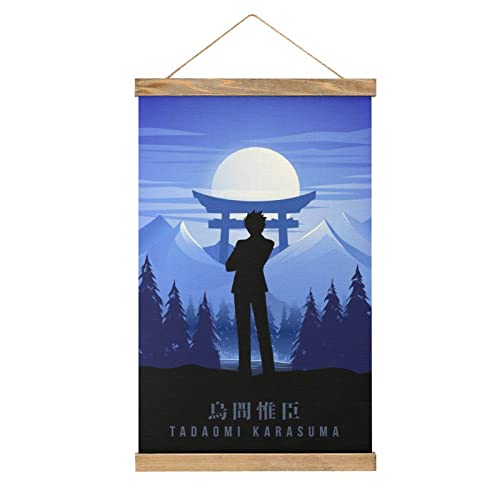 YBEL Tadaomi Karasuma Ansatsu Scroll-Poster Stoffbild Kunst Holz DIY Rahmen Hängende Druck Aufhänger für Raumdekoration Öl Leinwand Kit Geschenk von YBEL