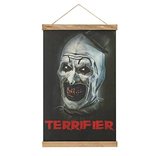 YBEL Terrifier Movie Scroll-Poster Stoffbild Kunst Holz DIY Rahmen Hängende Druck Aufhänger für Raumdekoration Öl Leinwand Kit Geschenk von YBEL