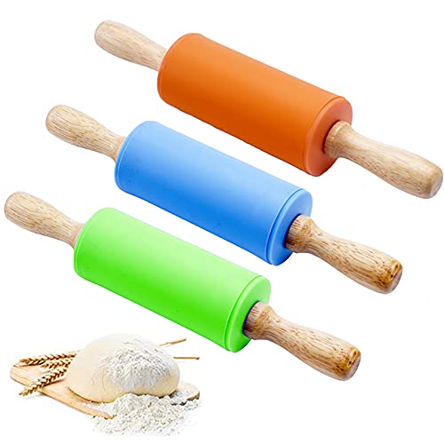 Kinder Teigroller 3 Stück Holzgriff Nudelhölzer Kinder Silikon Holzgriff Holzgriff Teigrolle Nudelholz Antihaftbeschichtete Oberfläche Für Kinder In Der Wohnküche Backwerkzeug Kinder Teigroller 3 Stück Holzgriff Nudelhölzer Kinder Silikon Holzgriff Holzgriff Teigrolle Nudelholz Antihaftbeschichtete Oberfläche Für Kinder In Der Wohnküche Backwerkzeug von YBFBSJK