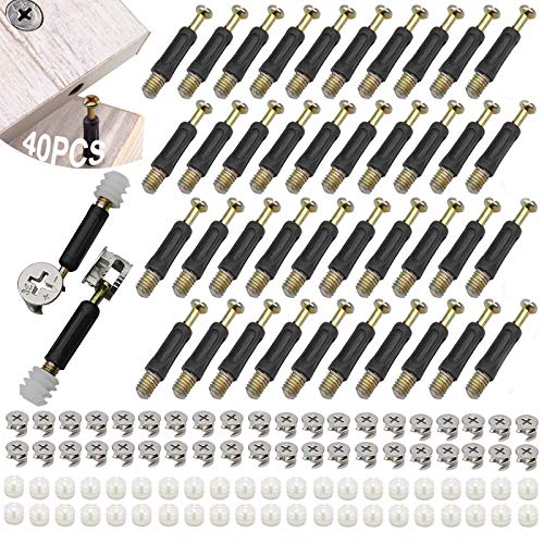 Schrank Verbinder 40 Stück Möbel Verbinder Set Exzenter Möbelverbinder Verbindungsschrauben Einschraubdübel Möbelverbinder Verbindungsbeschlag Schrankverbinder Für Möbel Kabinett 35mm 40mm von YBFBSJK