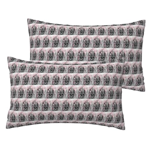 Paris Street Eiffelturm rosa Blumendruck, Standard-Kissenbezüge, 2er-Set, leicht, superweich, pflegeleicht, 30,5 x 50,8 cm, Kissen nicht im Lieferumfang enthalten von YBGHDAA