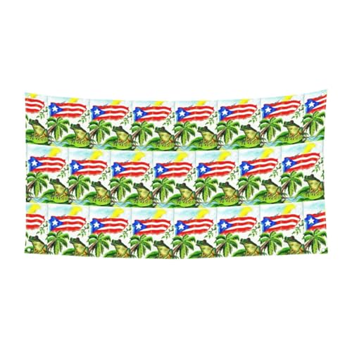 Puerto Rico-Flagge, Frosch, Palmen, Druck, Party-Banner für Versammlungen, Festivals, UV-beständige Dekoration, passend für Halloween, Bar, Wohnzimmer Puerto Rico-Flagge, Frosch, Palmen, Druck, Party-Banner für Versammlungen, Festivals, UV-beständige Dekoration, passend für Halloween, Bar, Wohnzimmer von YBGHDAA