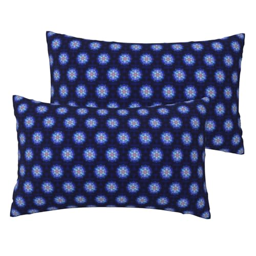Rechteckige Standard-Kissenbezüge mit Mandala-Druck, 2er-Set, leicht, superweich, pflegeleicht, 30,5 x 50,8 cm, Kissen nicht im Lieferumfang enthalten von YBGHDAA