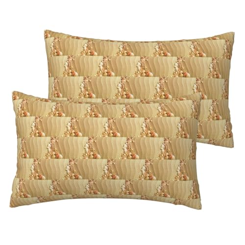 Standard-Kissenbezüge mit Strandmuschel, Sanddruck, 2er-Set, leicht, superweich, pflegeleicht, 30,5 x 50,8 cm, Kissen nicht im Lieferumfang enthalten von YBGHDAA