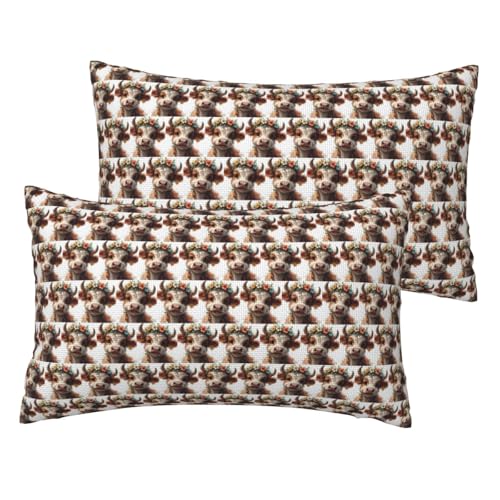 Standard-Kissenbezüge mit Tierkuhdruck, leicht, superweich, pflegeleicht, 30,5 x 50,8 cm, Kissen nicht im Lieferumfang enthalten von YBGHDAA