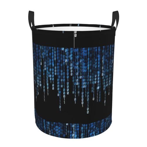 The Blue Binary Printing Circular Hamper - Standable With Handles Laundry Hamper Ideal For Laundry & Storage In Home The Blue Binary Printing Circular Hamper - Standable With Handles Laundry Hamper Ideal For Laundry & Storage In Home von YBGHDAA