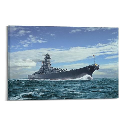 Kriegsschiff-Poster Yamato Schlachtschiff, Wandkunstdruck, Retro-Ästhetik, Raumdekoration, Bürodekoration, 40 x 60 cm, Rahmenstil Kriegsschiff-Poster Yamato Schlachtschiff, Wandkunstdruck, Retro-Ästhetik, Raumdekoration, Bürodekoration, 40 x 60 cm, Rahmenstil von YBHF