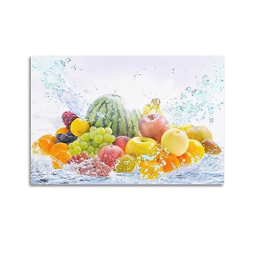 YBHF Bild mit frischem Obst und Wasser für Zuhause, Küche und Esszimmer, Poster, Wandkunstdruck, Retro-Ästhetik, Raumdekoration, Bürodekoration, 40 x 60 cm, ungerahmt von YBHF