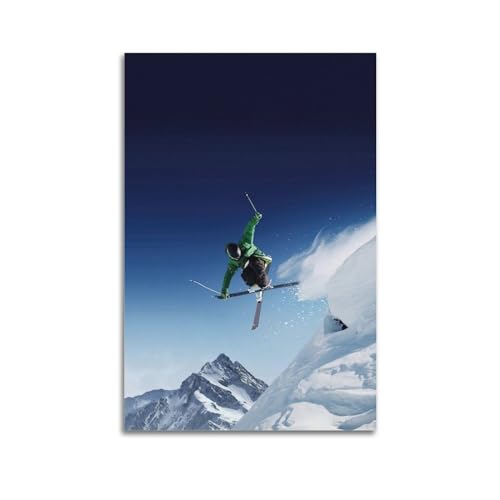 YBHF Extreme Sport Poster Schnee Ski Poster Wandkunst Druck Retro Ästhetische Raumdekoration Büro Dekorationen 40 x 60 cm Unrahmen Stil von YBHF