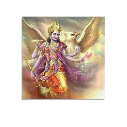 YBHF Hindu-Poster Lord Krishna Lord Ganesha Poster Wandkunst Druck Retro Ästhetische Raumdekoration Bürodekorationen 50 x 50 cm ungerahmt von YBHF