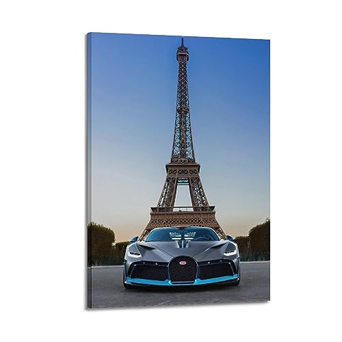 YBHF Hyper Auto-Poster für Bugatti Paris, Wandkunstdruck, Retro-Ästhetik, Raumdekoration, Bürodekoration, 40 x 60 cm, Rahmen-Stil von YBHF