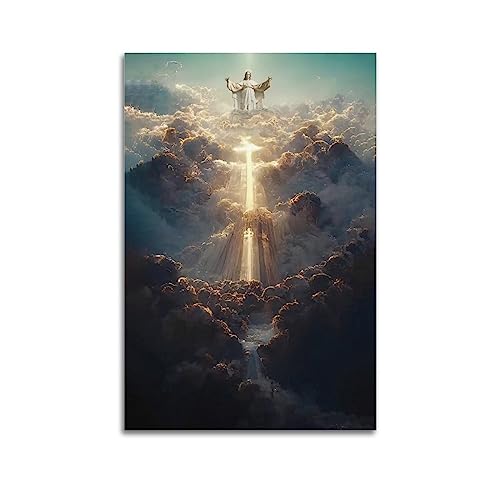 YBHF Jesus-Poster, katholisch, christlich, Wandkunstdruck, Retro, ästhetisch, Raumdekoration, Gemälde, Leinwand, 40 x 60 cm, ungerahmt YBHF Jesus-Poster, katholisch, christlich, Wandkunstdruck, Retro, ästhetisch, Raumdekoration, Gemälde, Leinwand, 40 x 60 cm, ungerahmt von YBHF