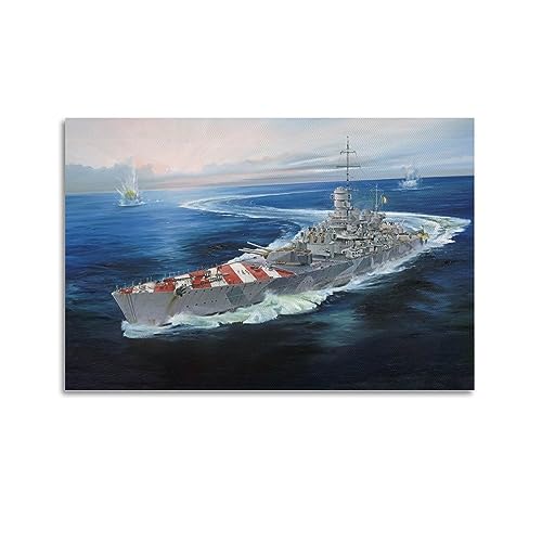YBHF Kriegsschiff-Poster Roma Schlachtschiff, Wandkunstdruck, Retro-Ästhetik, Raumdekoration, Bürodekoration, 60 x 90 cm, ungerahmt von YBHF