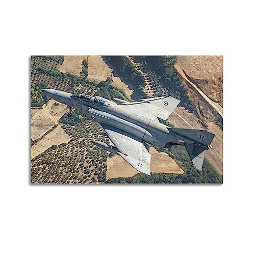 YBHF Poster F-4 Phantom Ⅱ Fighter Jet, Wandkunstdruck, Retro-ästhetische Raumdekoration, 50 x 75 cm, ungerahmt von YBHF