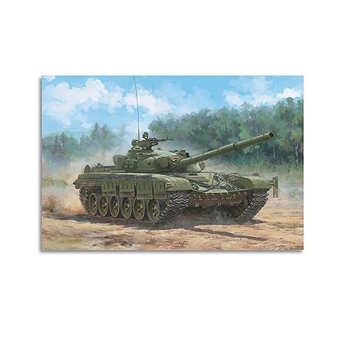 YBHF Poster T-72 Arena-3 Panzer-Poster, Wandkunstdruck, Retro, ästhetische Raumdekoration, Bürodekoration, 60 x 90 cm, ungerahmt von YBHF