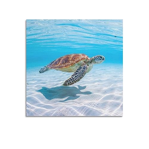 YBHF Poster mit Meerestier-Motiv, Meeresschildkröte, schwimmend, Unterwasser-Poster, Wandkunstdruck, Retro-Ästhetik, Raumdekoration, 70 x 70 cm, ungerahmt YBHF Poster mit Meerestier-Motiv, Meeresschildkröte, schwimmend, Unterwasser-Poster, Wandkunstdruck, Retro-Ästhetik, Raumdekoration, 70 x 70 cm, ungerahmt von YBHF