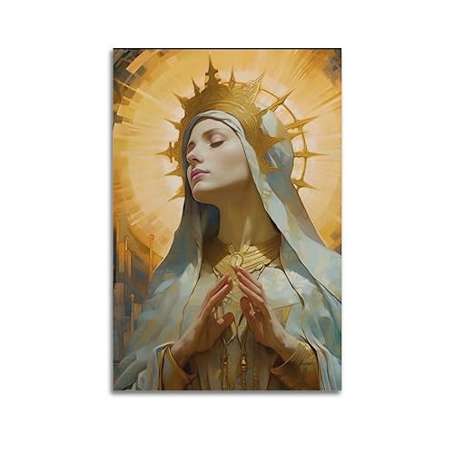 YBHF Religion Poster AVE MARIA Jungfrau Maria Poster Wandkunstdruck Retro Ästhetische Raumdekoration Bürodekorationen 20 x 30 cm ungerahmt von YBHF