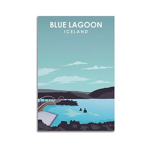 YBHF Retro-Poster, blaue Lagune, Island, Wandkunstdruck, Retro-Ästhetik, Raumdekoration, Bürodekoration, 30 x 45 cm, ungerahmt YBHF Retro-Poster, blaue Lagune, Island, Wandkunstdruck, Retro-Ästhetik, Raumdekoration, Bürodekoration, 30 x 45 cm, ungerahmt von YBHF