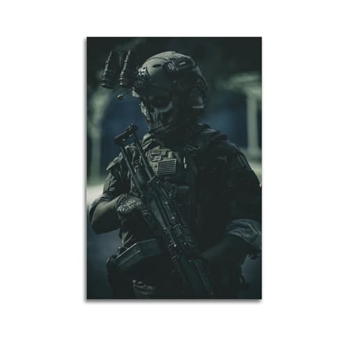 YBHF Soldat Poster Armee Gewehr Krieg Militär Poster Wandkunst Druck Retro Ästhetische Raumdekoration Büro Dekorationen 30 x 45 cm Unrahmen Stil von YBHF