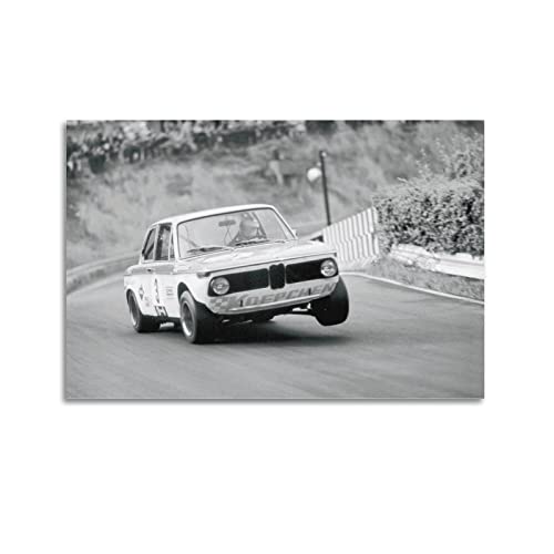 YBHF Sport-Auto-Poster für Minichamps BMW 2002, Wandkunstdruck, Retro-ästhetische Raumdekoration, Malerei, Leinwand, Poster für Zuhause und Büro, 50 x 75 cm, ungerahmt von YBHF