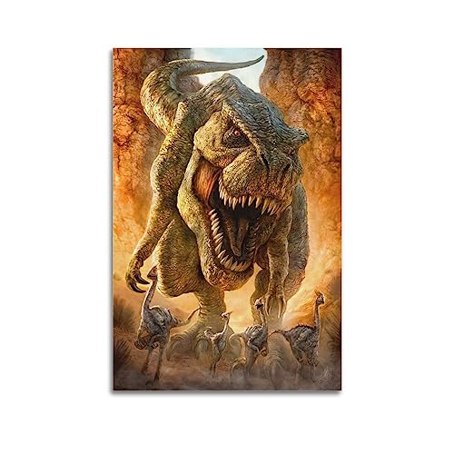 YBHF T-rex Poster Dinosaurier Tyrannosaurus Rex Kunstposter Wandkunstdruck Retro Ästhetische Raumdekoration Malerei Leinwand Poster für Zuhause und Büro Dekorationen 30 x 45 cm ohne Rahmen von YBHF