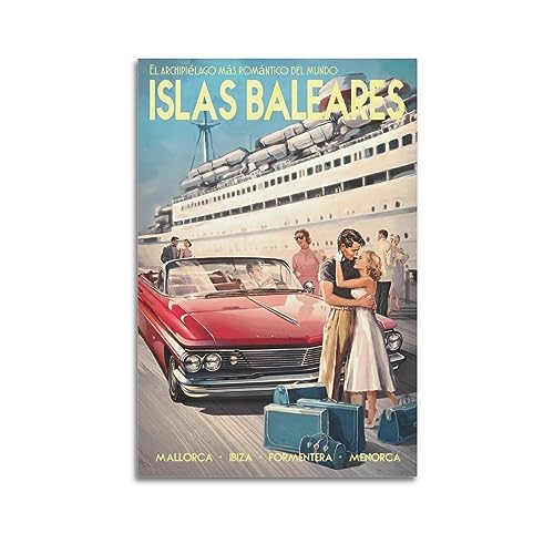 YBHF Vintage-Reiseposter Crucero Por Las Islas Baleares 1960er Jahre Poster, Wandkunstdruck, Retro-Ästhetik, Raumdekoration, Bürodekoration, 30 x 45 cm, ungerahmt von YBHF
