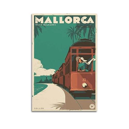 YBHF Vintage-Reiseposter Mallorca-Poster, Wandkunstdruck, Retro-Ästhetik, Raumdekoration, Bürodekoration, 40 x 60 cm, ungerahmt YBHF Vintage-Reiseposter Mallorca-Poster, Wandkunstdruck, Retro-Ästhetik, Raumdekoration, Bürodekoration, 40 x 60 cm, ungerahmt von YBHF
