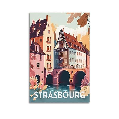 YBHF Vintage-Reiseposter Straßburg-Poster, Wandkunstdruck, Retro-Ästhetik, Raumdekoration, Bürodekoration, 30 x 45 cm, ungerahmt YBHF Vintage-Reiseposter Straßburg-Poster, Wandkunstdruck, Retro-Ästhetik, Raumdekoration, Bürodekoration, 30 x 45 cm, ungerahmt von YBHF