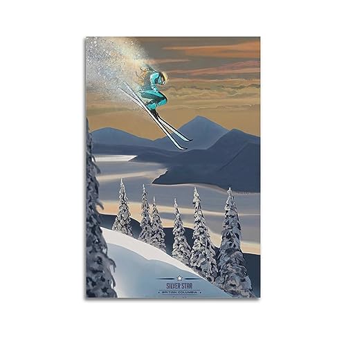 YBHF Vintage-Sport-Poster, silberner Stern, Ski-Poster, Wandkunstdruck, Retro-Ästhetik, Raumdekoration, Bürodekoration, 40 x 60 cm, ungerahmt YBHF Vintage-Sport-Poster, silberner Stern, Ski-Poster, Wandkunstdruck, Retro-Ästhetik, Raumdekoration, Bürodekoration, 40 x 60 cm, ungerahmt von YBHF