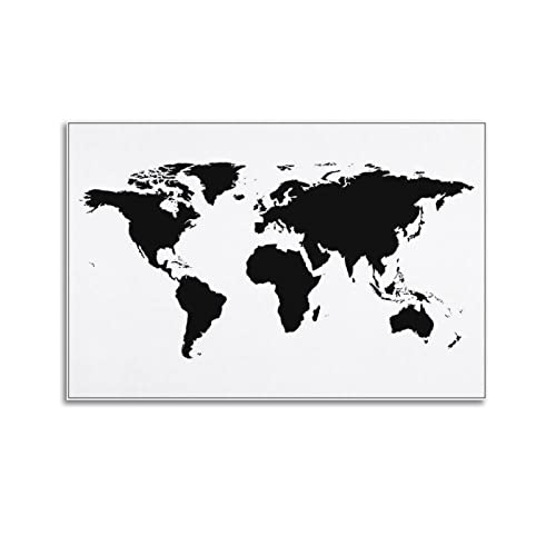 YBHF Weltkarte Schwarz-Weiß-Poster, Wandkunstdruck, Retro-ästhetische Raumdekoration, Malerei, Leinwand, Poster für Zuhause und Büro, 60 x 90 cm, ungerahmt YBHF Weltkarte Schwarz-Weiß-Poster, Wandkunstdruck, Retro-ästhetische Raumdekoration, Malerei, Leinwand, Poster für Zuhause und Büro, 60 x 90 cm, ungerahmt von YBHF