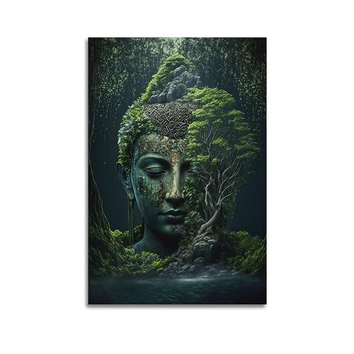 YBHF Zen-Poster Buddha in der Natur, Wandkunstdruck, Retro-ästhetische Raumdekoration, Bürodekoration, 40 x 60 cm, ungerahmt YBHF Zen-Poster Buddha in der Natur, Wandkunstdruck, Retro-ästhetische Raumdekoration, Bürodekoration, 40 x 60 cm, ungerahmt von YBHF