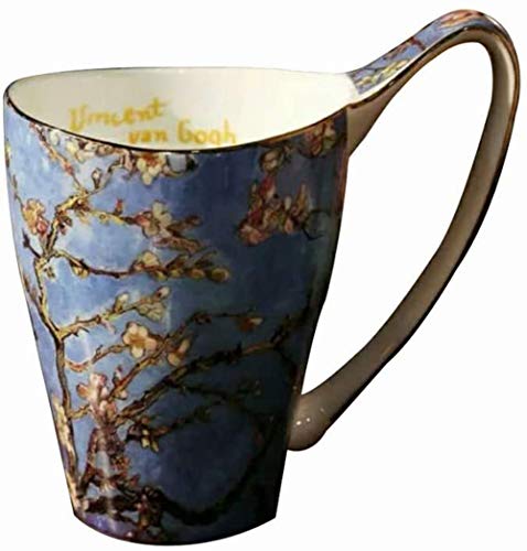 YBK Tech Keramik-Kaffeetasse für Ölgemälde, feines Porzellan, 473 ml, große Tasse für Teeliebhaber und Kunstliebhaber, Van Gogh Serie (Aprikosenblume) von YBK Tech