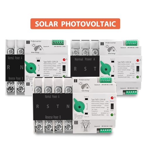 2P 3P 4P Din-schiene ATS PV Inverter Dual Power Automatische Transfer Wahlschalter Unterbrechungsfreie 63A 100A 125A Photovoltaik Solar(2P,100A(PV)) von YBKIASLYT
