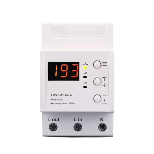 DIN-Schiene 63A 90-270V Einstellbares Über-/Unterspannungsschutzgerät, automatischer Wiederanschlussschutz mit Spannungsanzeige DIN-Schiene 63A 90-270V Einstellbares Über-/Unterspannungsschutzgerät, automatischer Wiederanschlussschutz mit Spannungsanzeige von YBKIASLYT