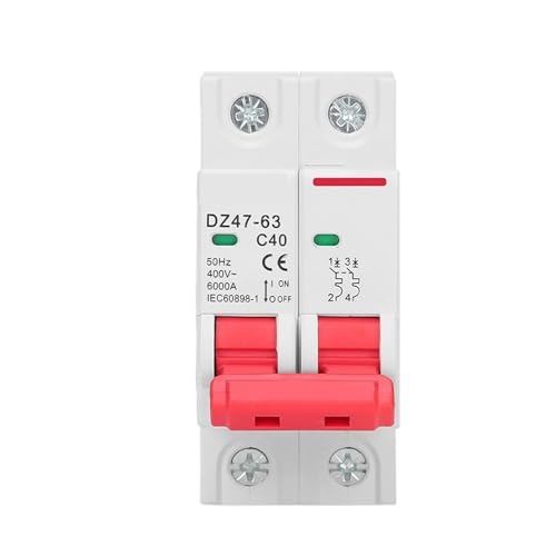 DZ47 Mini Circuit Breaker MCB Typ C 1P 2P 3P 4P 3A-63A AC 230V 400V Din-schiene Montieren Kurz Überlast Schutz mit Brechen Capac(2P,20A) von YBKIASLYT