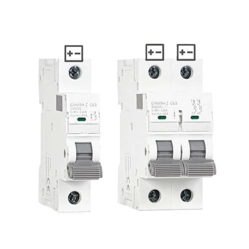 GYM9H-Z Nicht-polar DC MCB 12V 24V 48V 60V 110V ~ 600V Solar Circuit Breaker Batterie Schützen Positive Negative Kurzschluss(1P 25A) von YBKIASLYT