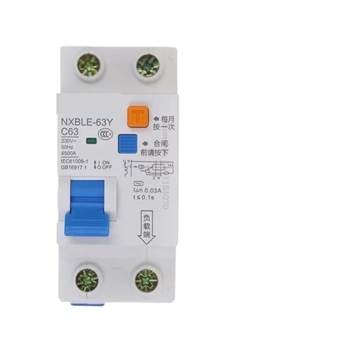 NXBLE-63Y 6A 16A 32A 40A 63A 10mA 30mA 0,01A 1P + N RCBO Fehlerstromschutzschalter Überstrom Differential Breaker(10mA 1P 1N,40A) von YBKIASLYT