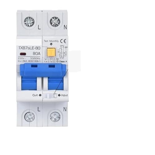 RCBO RCCB Typ A/AC Fehlerstromschutzschalter MCB 220V 110V 10A 16A 20A 32A 40A 63A 30mA 15mA Leckage Schutz(32A) von YBKIASLYT
