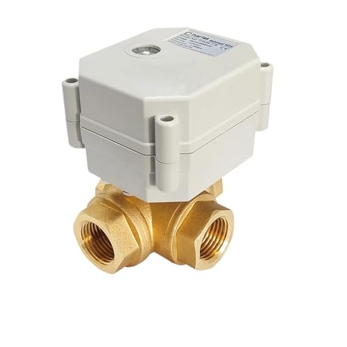 TF15-BH3-C AC110V bis 230V Messing 1/2'' (DN15) Horizontal 3-Wege T/L Typ Power Off Rücklaufbetätigtes Kugelventil Metallgetriebe, IP67(NPT_110V TO 240V_CR303) von YBKIASLYT