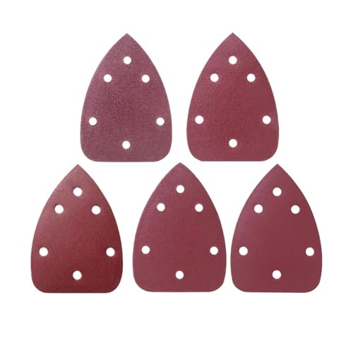 25 Stück 140 x 100 mm Dreieck-Schleifpapier for Schleifmaschinen, 6 Löcher, Klettverschluss, Maus-Detail-Schleifscheibe, Schleifwerkzeuge for Schleif- und Poliermaschinen(Grit 240) von YBKWTA