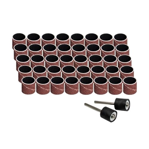 42-teiliges Schleifband-Set mit Hülse und Trommel, Schleifpapier, Zubehör for Rotationswerkzeuge mit Dornen, Körnung 80–600(120 Grit) von YBKWTA