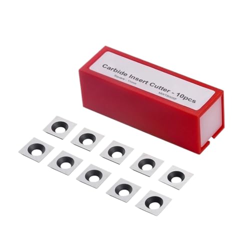 Hartmetall-Einsatzfräser, 11 mm, quadratische Drehklingen, Drechselwerkzeuge, Hohlholz-Drehfutter, Maschine, 10 Stück von YBKWTA