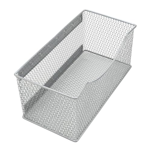 ybmhome Drahtgitter magnetisch Aufbewahrungskorb, Trash Caddy, Container, Schreibtisch Tablett, Office Supply Organizer silber für Kühlschrank/Mikrowelle oder Magnetische Oberfläche in Küche Büro von YBM HOME