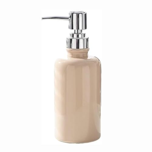 Tischseifenspender 12,85 oz Handseifenspender, Kunststoff-Pumpflaschen, nachfüllbarer leerer Lotionspender, Flüssigkeitsbehälter for Badezimmer, Küche, Studentenwohnheim Flasche(Cream yellow) von YBNKKUXKN
