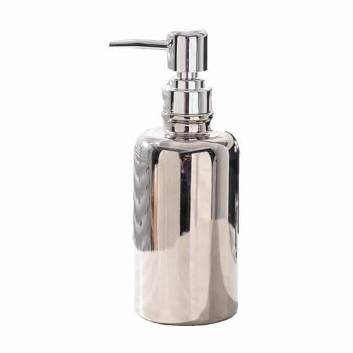 Tischseifenspender 12,85 oz Handseifenspender, Kunststoff-Pumpflaschen, nachfüllbarer leerer Lotionspender, Flüssigkeitsbehälter for Badezimmer, Küche, Studentenwohnheim Flasche(Silver) von YBNKKUXKN