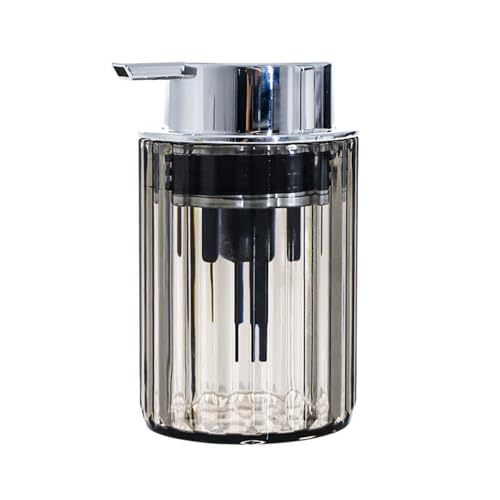 Tischseifenspender Handseifenspender Push-Typ Lotionspender Arbeitsplattenspender Toilettenartikelschäumer Geeignet Compatible with Badezimmer und Küche(Transparent gray silver) von YBNKKUXKN