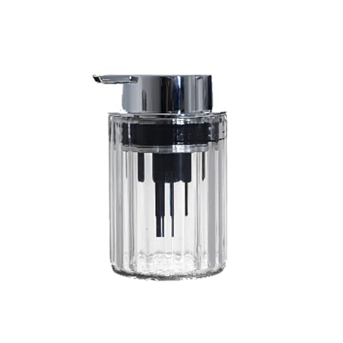 Tischseifenspender Handseifenspender Push-Typ Lotionspender Arbeitsplattenspender Toilettenartikelschäumer Geeignet Compatible with Badezimmer und Küche(Transparent silver) von YBNKKUXKN