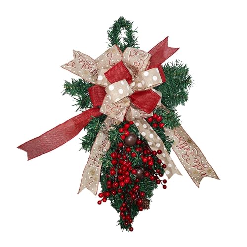 YBNKKUXKN 1 PC Weihnachtskranz Kunststoff + Metall 12x24 Zoll for Haustür Weihnachtstreppendekoration Weihnachtskranz for Innendekor von YBNKKUXKN
